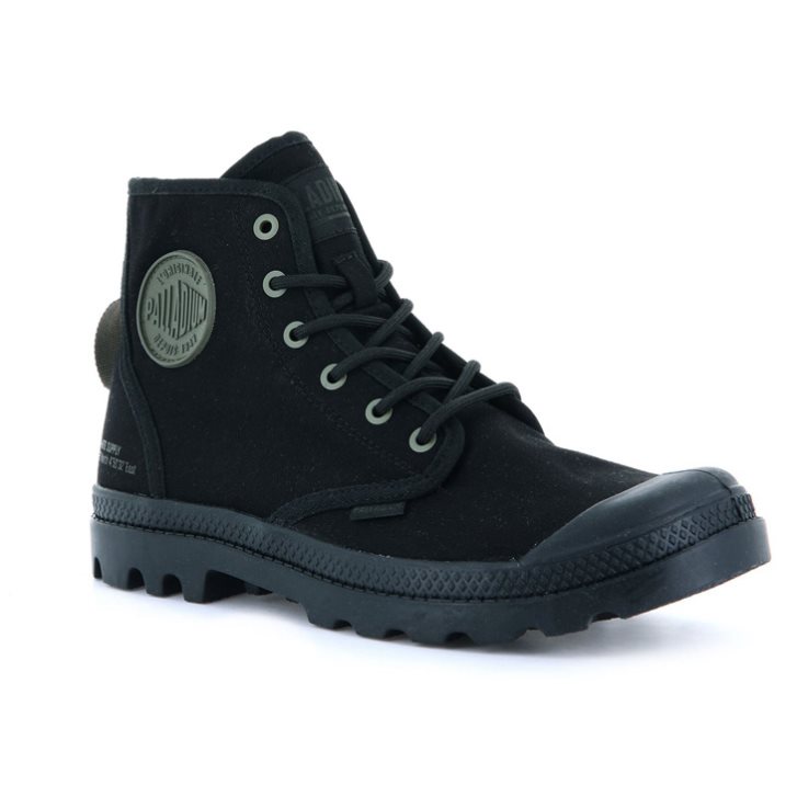 Palladium Pampa Hi Htg Supply Women's Boots Black | UK Q095-RBW